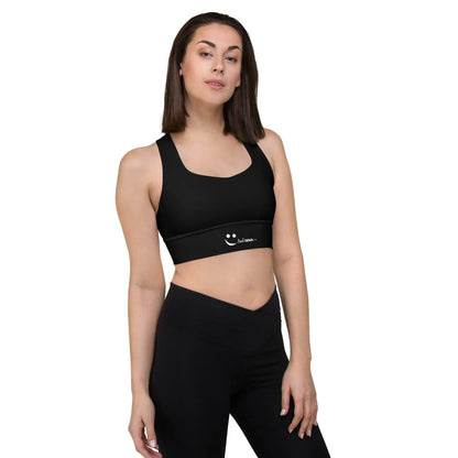 Recycled Longline Sports Bra Black - AwRans Clothing