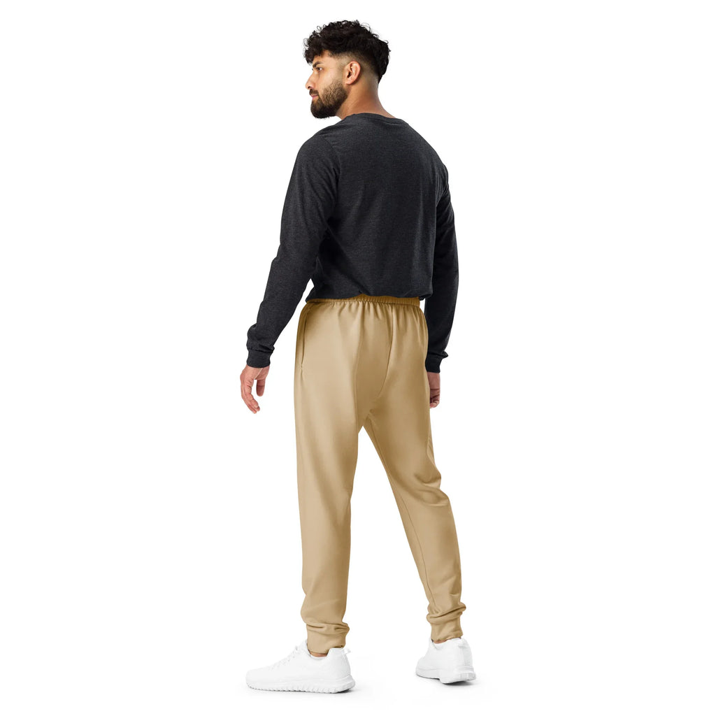 Men's Joggers Tan joggers AwRans Clothing all-over-print-recycled-mens-joggers-white-back-6790c3dc40165