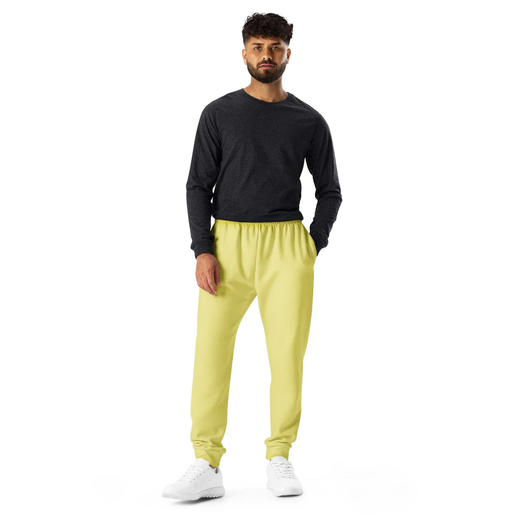 Men's Joggers Khaki joggers AwRans Clothing all-over-print-recycled-mens-joggers-white-front-67902d9b7b865