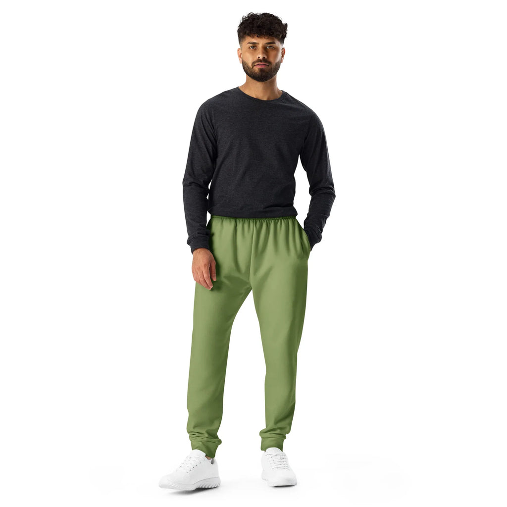 Men's Joggers Sage-Green joggers AwRans Clothing all-over-print-recycled-mens-joggers-white-front-6790bab1d72b7