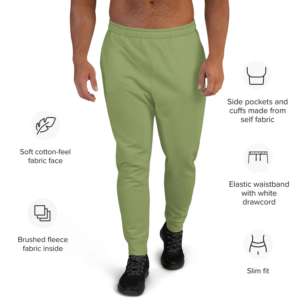 Men's Joggers Sage-Green joggers AwRans Clothing all-over-print-recycled-mens-joggers-white-front-6790bab1d76ea