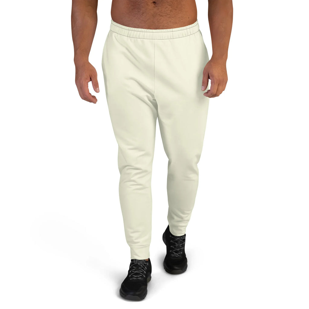 Men's Joggers Beige joggers AwRans Clothing all-over-print-recycled-mens-joggers-white-front-6790baebacc93