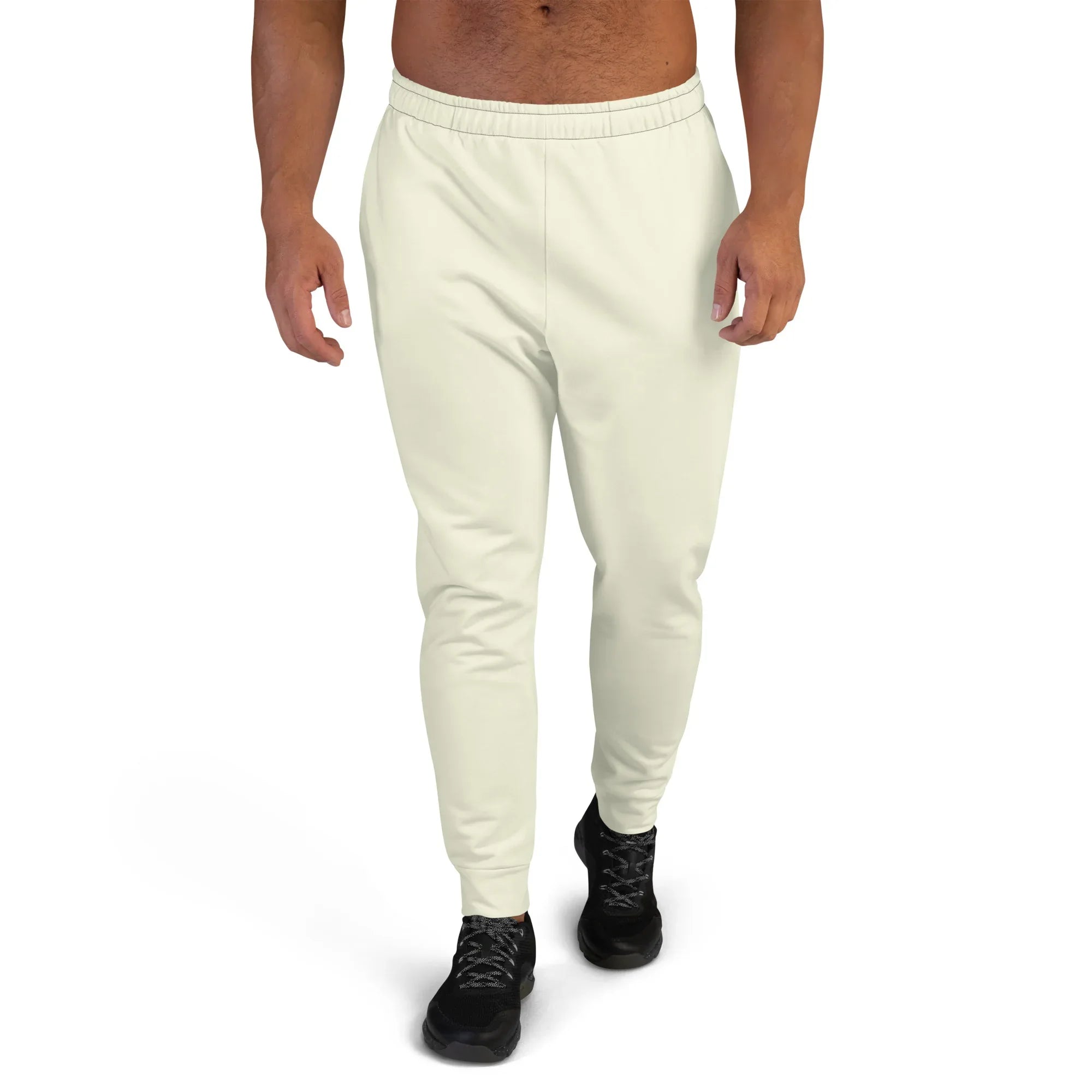 Men's Joggers Beige joggers AwRans Clothing all-over-print-recycled-mens-joggers-white-front-6790baebacc93