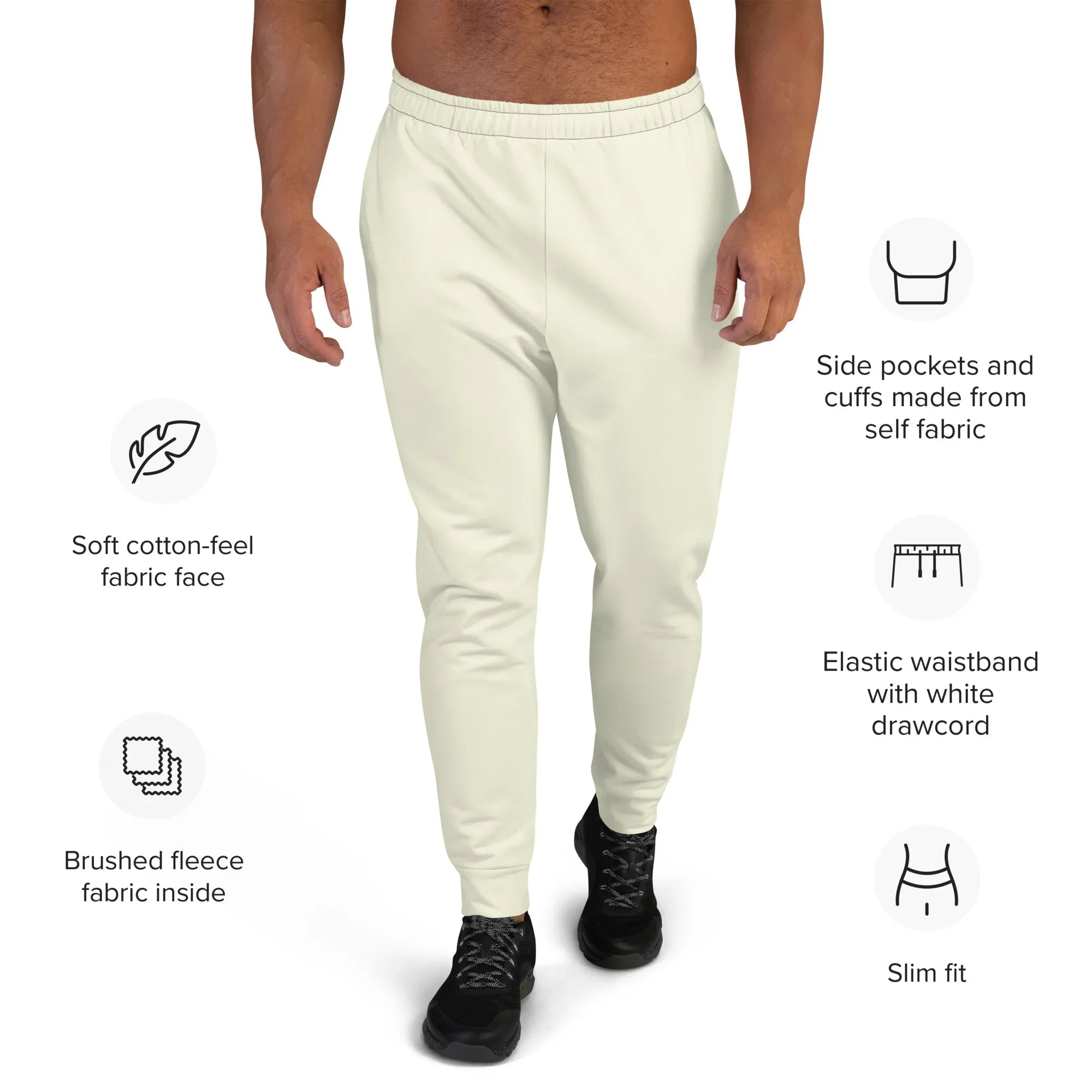 Men's Joggers Beige joggers AwRans Clothing all-over-print-recycled-mens-joggers-white-front-6790baebacdbf