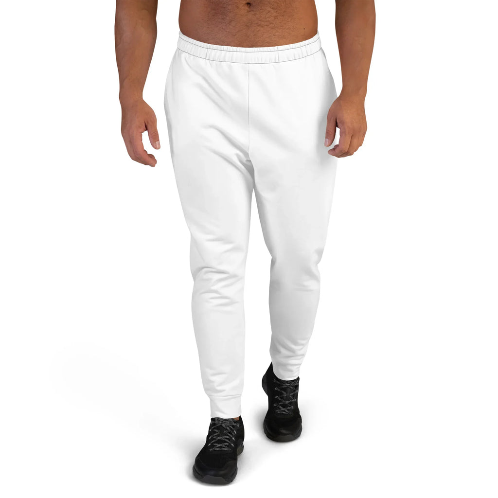 Men's Joggers White joggers AwRans Clothing all-over-print-recycled-mens-joggers-white-front-6790bb13731dd
