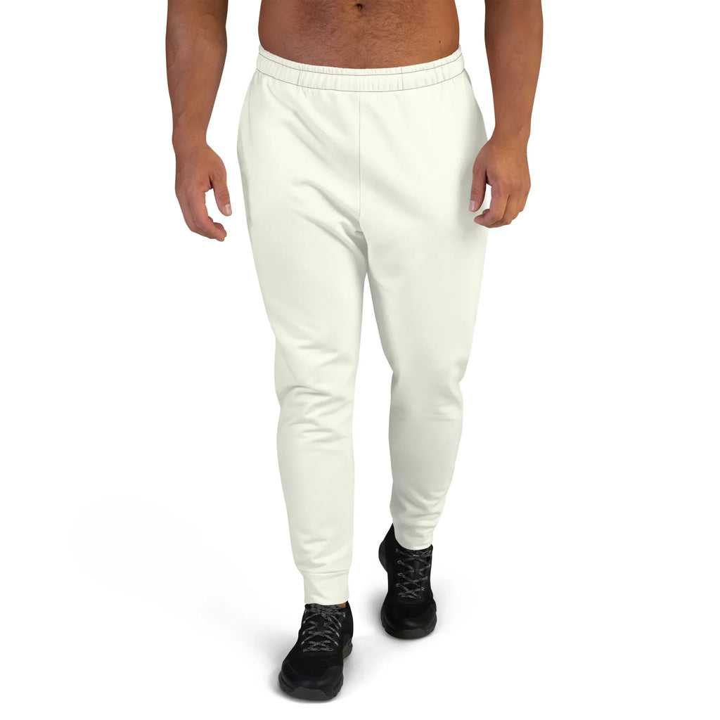 Men's Joggers Ivory joggers AwRans Clothing all-over-print-recycled-mens-joggers-white-front-6790c2fa51744