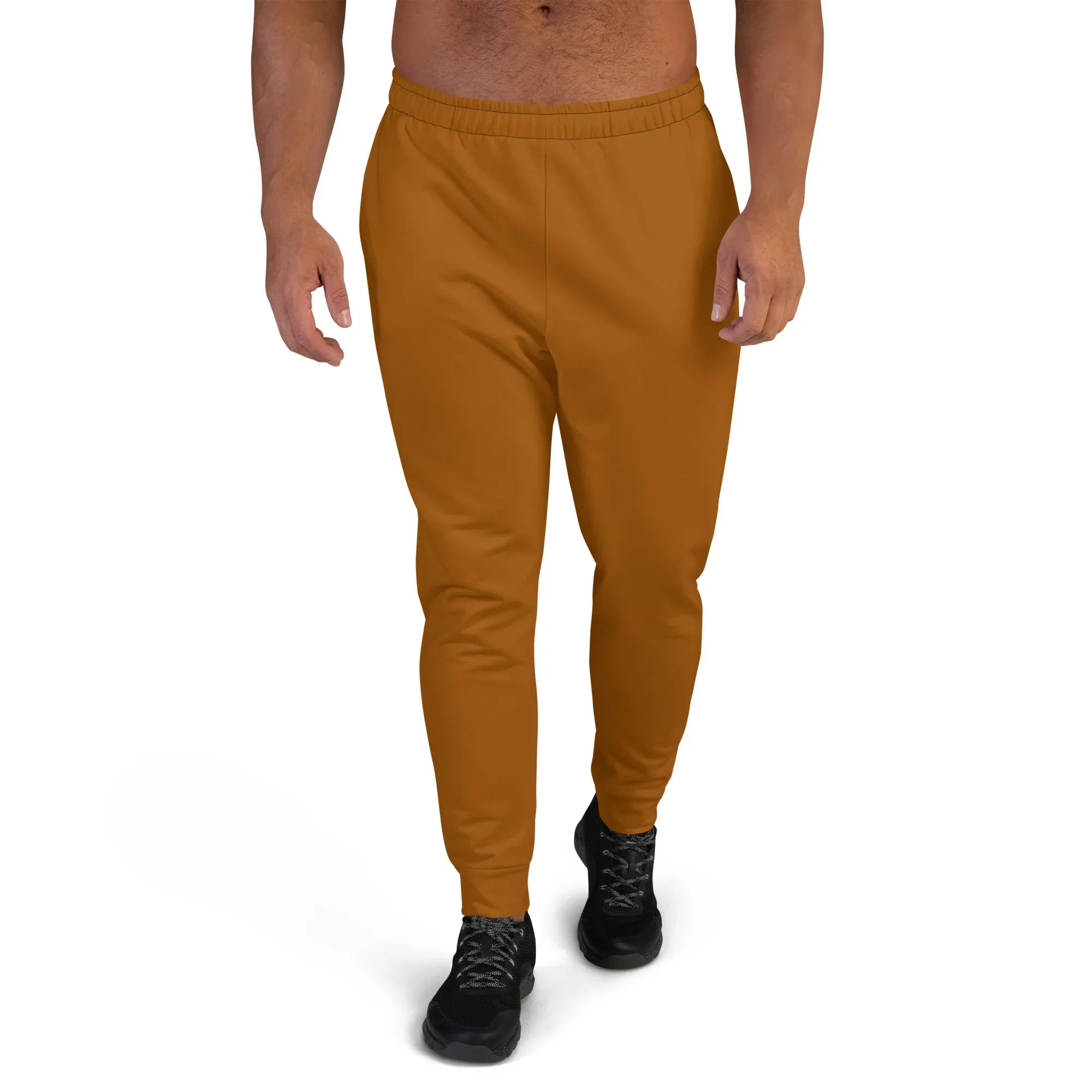 Men's Joggers Brown-Orange joggers AwRans Clothing all-over-print-recycled-mens-joggers-white-front-6790c35c57009