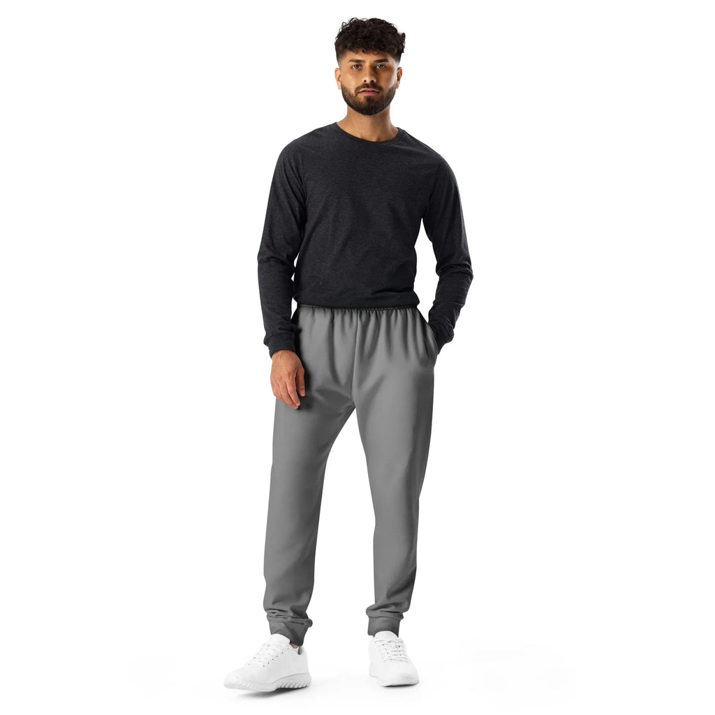 Men's Joggers Gray joggers AwRans Clothing all-over-print-recycled-mens-joggers-white-front-6790c3894c29e