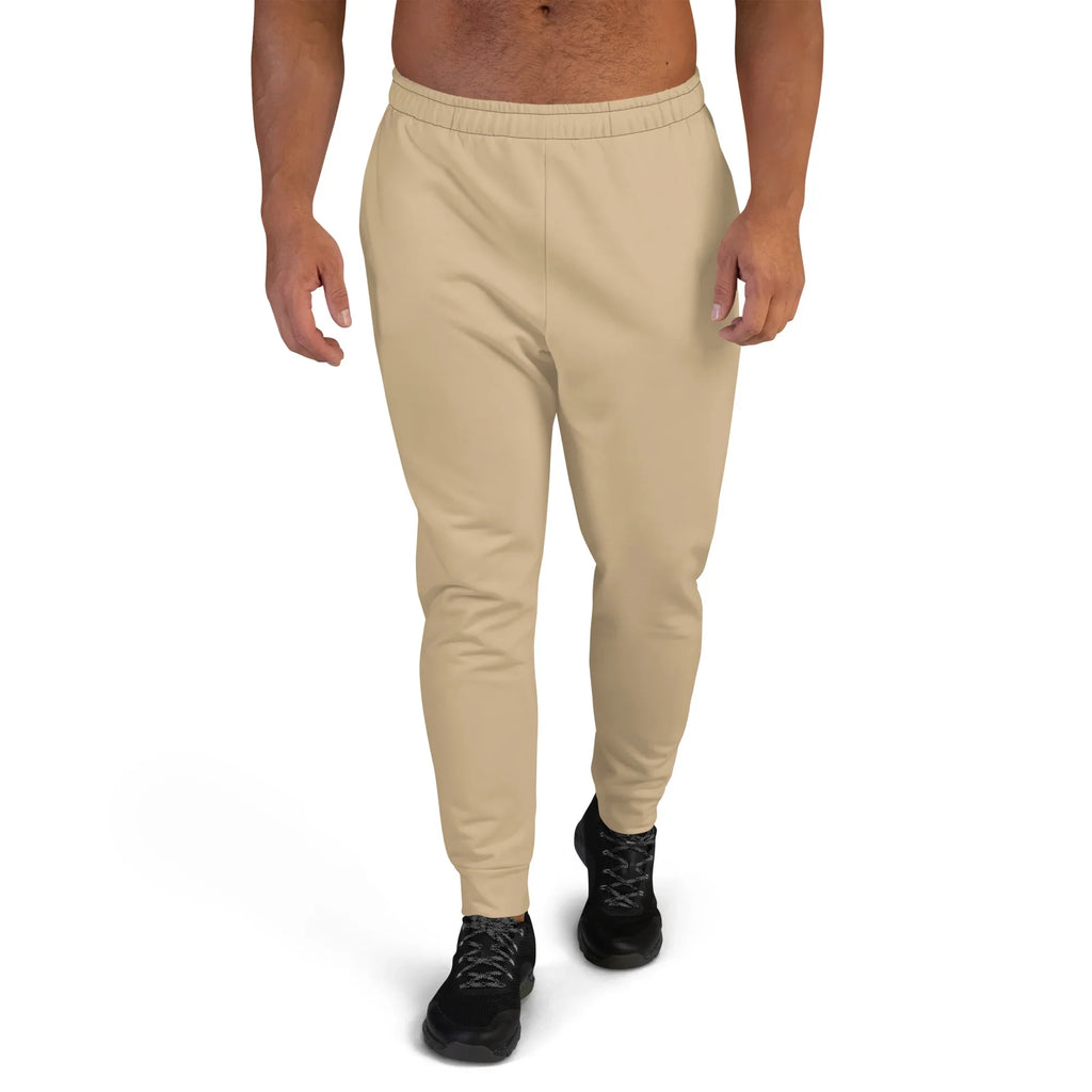 Men's Joggers Tan joggers AwRans Clothing all-over-print-recycled-mens-joggers-white-front-6790c3dc4047f