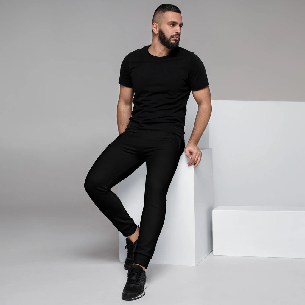 Men's Joggers BLACK joggers AwRans Clothing all-over-print-recycled-mens-joggers-white-left-67902d3513ac8