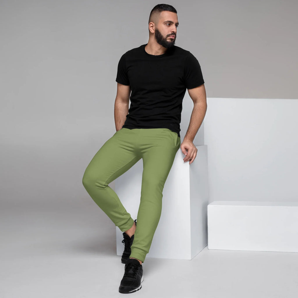 Men's Joggers Sage-Green joggers AwRans Clothing all-over-print-recycled-mens-joggers-white-left-6790bab1d7a46