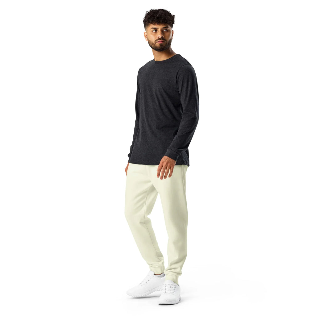 Men's Joggers Beige joggers AwRans Clothing all-over-print-recycled-mens-joggers-white-left-6790baebac77e