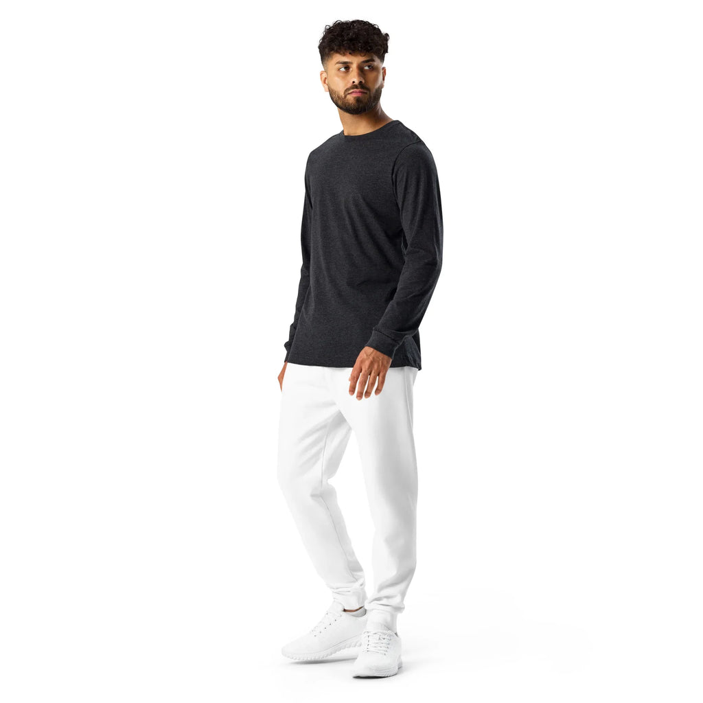 Men's Joggers White joggers AwRans Clothing all-over-print-recycled-mens-joggers-white-left-6790bb1372c2c