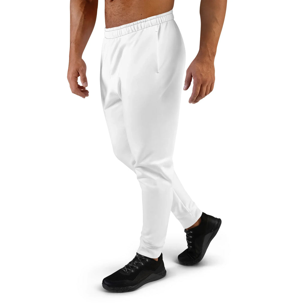 Men's Joggers White joggers AwRans Clothing all-over-print-recycled-mens-joggers-white-left-6790bb1372f98