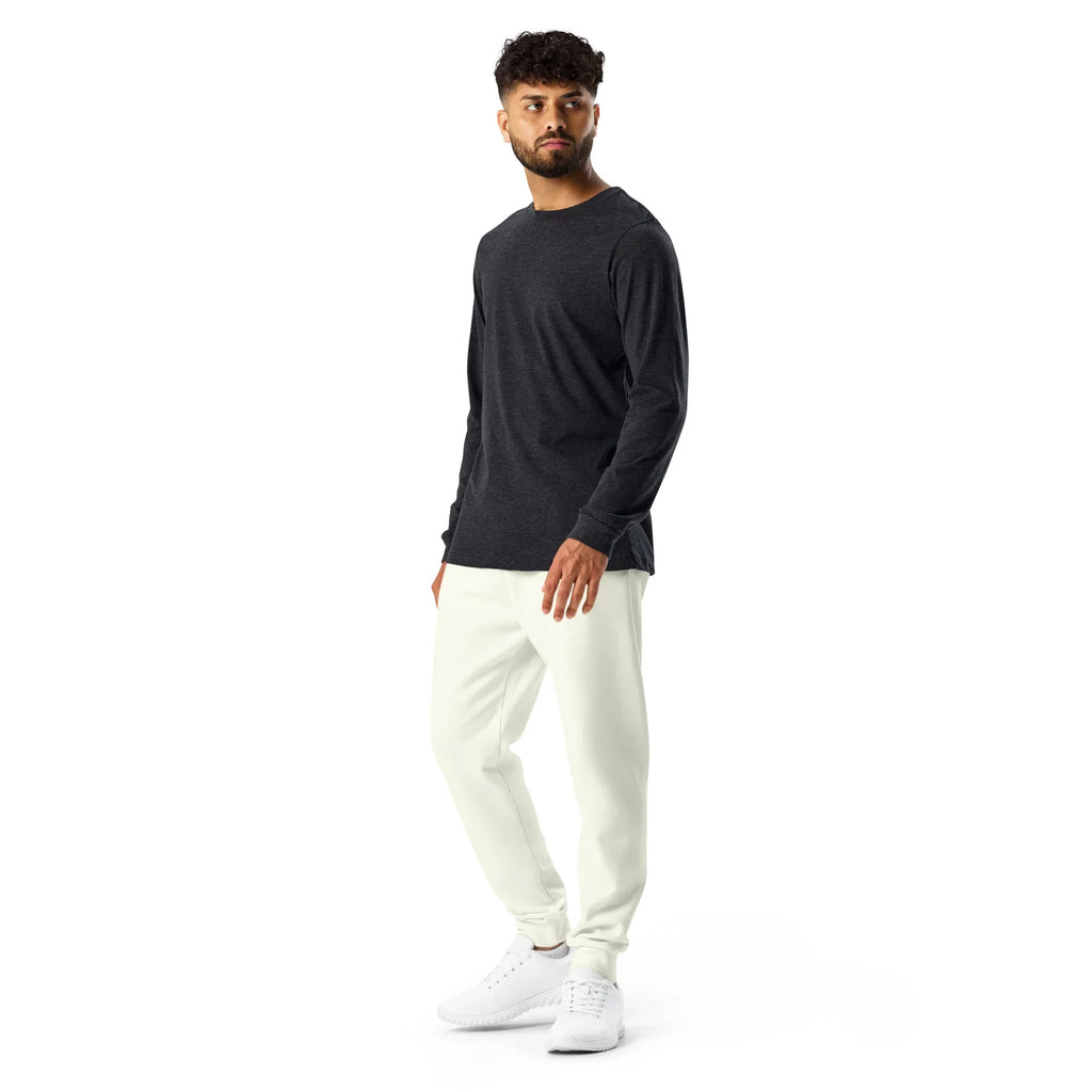 Men's Joggers Ivory joggers AwRans Clothing all-over-print-recycled-mens-joggers-white-left-6790c2fa513c8
