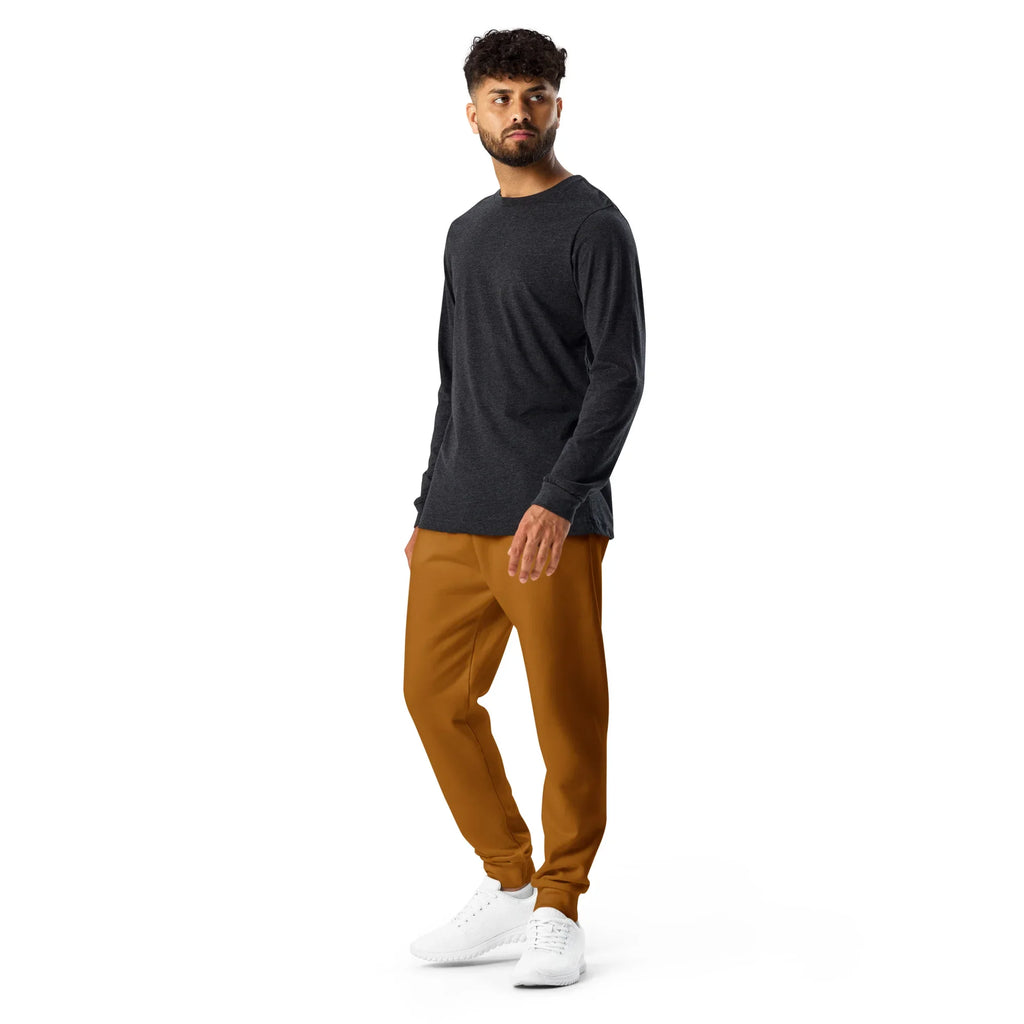 Men's Joggers Brown-Orange joggers AwRans Clothing all-over-print-recycled-mens-joggers-white-left-6790c35c56dd1