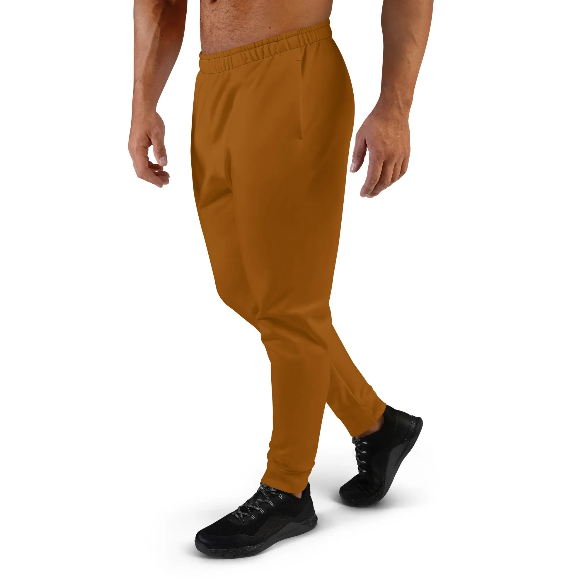 Men's Joggers Brown-Orange joggers AwRans Clothing all-over-print-recycled-mens-joggers-white-left-6790c35c56f78