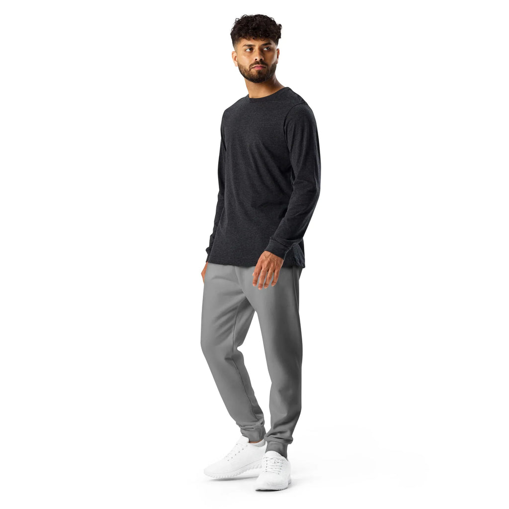 Men's Joggers Gray joggers AwRans Clothing all-over-print-recycled-mens-joggers-white-left-6790c3894c16e