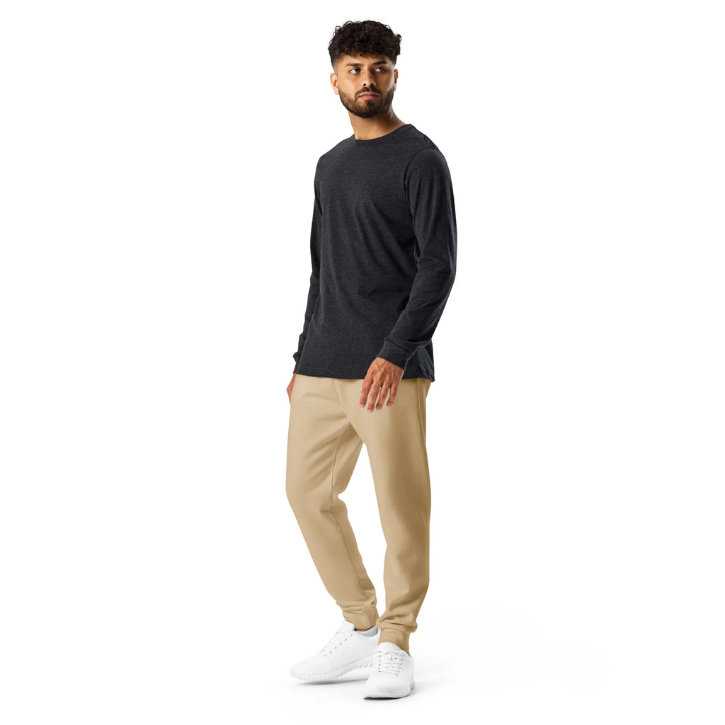 Men's Joggers Tan joggers AwRans Clothing all-over-print-recycled-mens-joggers-white-left-6790c3dc40011
