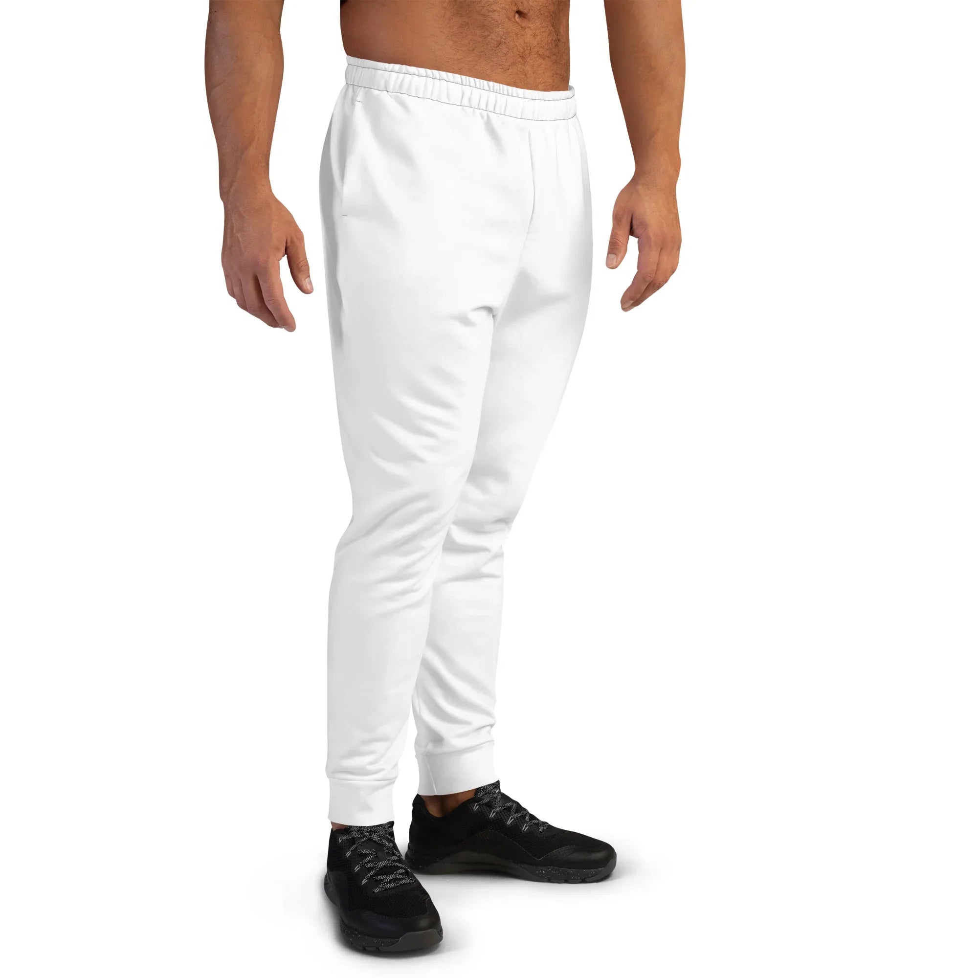 Men's Joggers White joggers AwRans Clothing all-over-print-recycled-mens-joggers-white-right-6790bb137314f