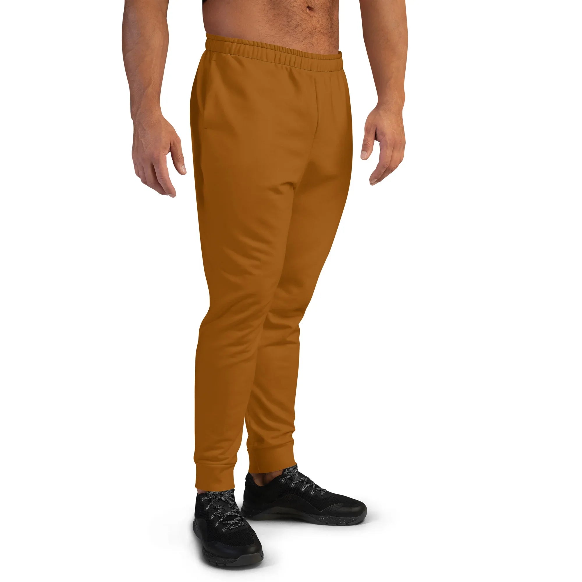 Men's Joggers Brown-Orange joggers AwRans Clothing all-over-print-recycled-mens-joggers-white-right-6790c35c57083