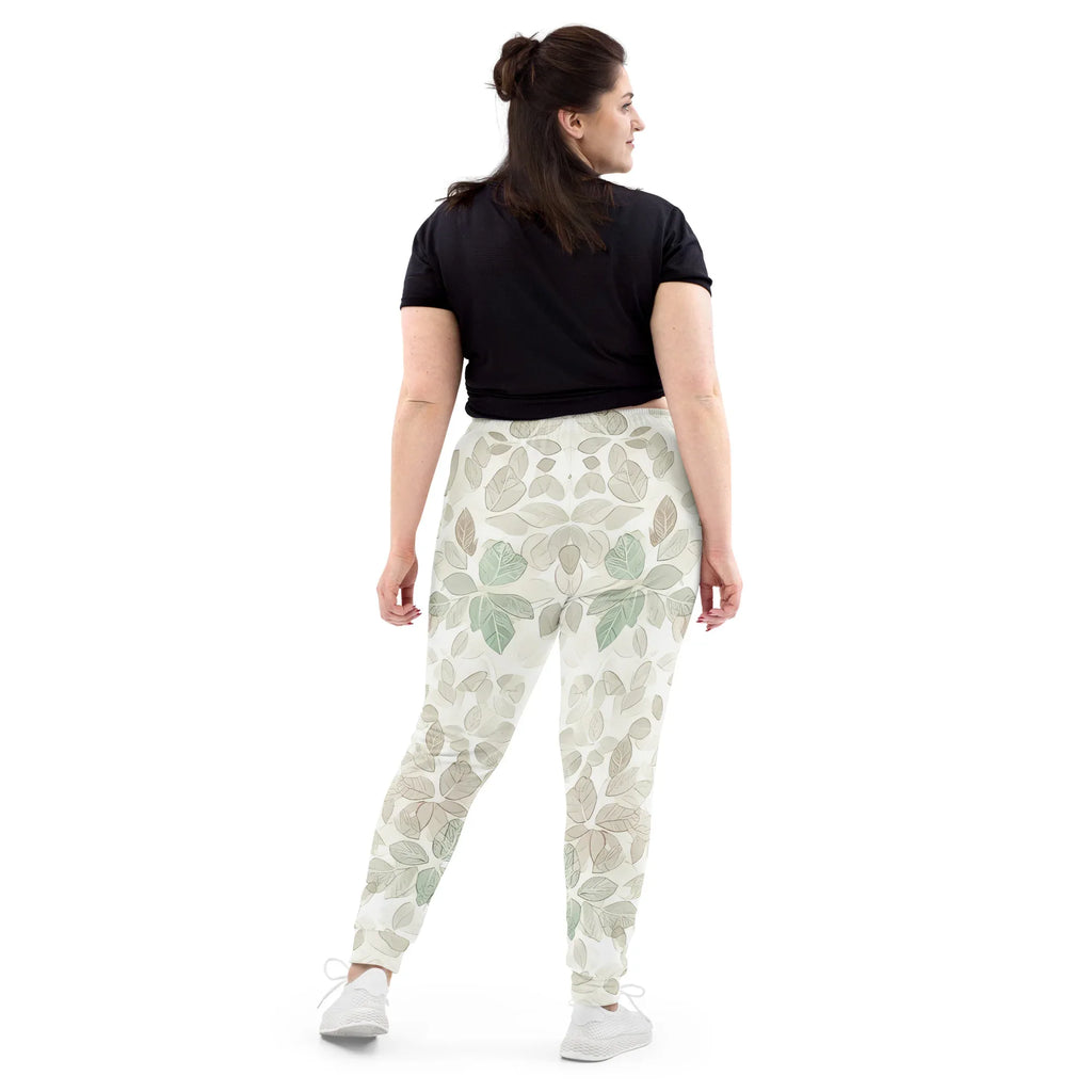 Women's Joggers joggers AwRans Clothing all-over-print-recycled-womens-joggers-white-back-688d73bd33776