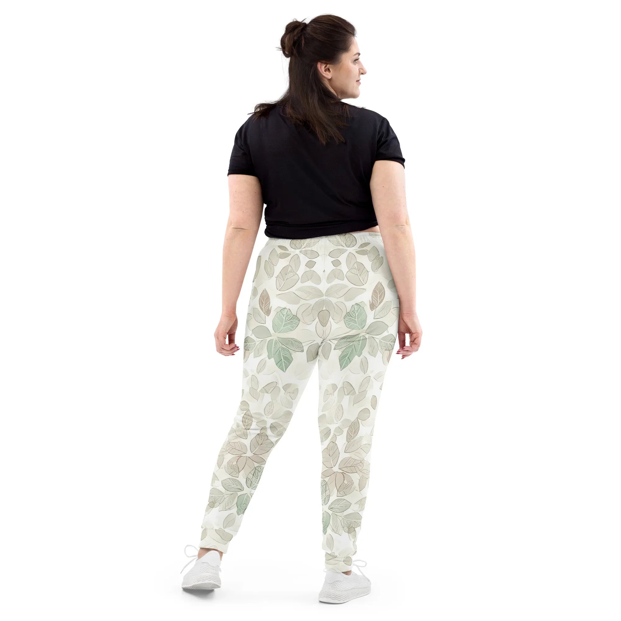 Women's Joggers joggers AwRans Clothing all-over-print-recycled-womens-joggers-white-back-688d73bd33776