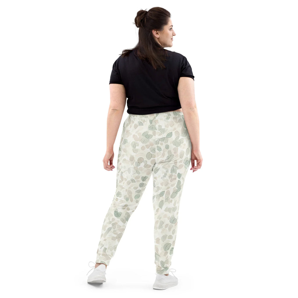 Women's Joggers joggers AwRans Clothing all-over-print-recycled-womens-joggers-white-back-688d73f0d25ad
