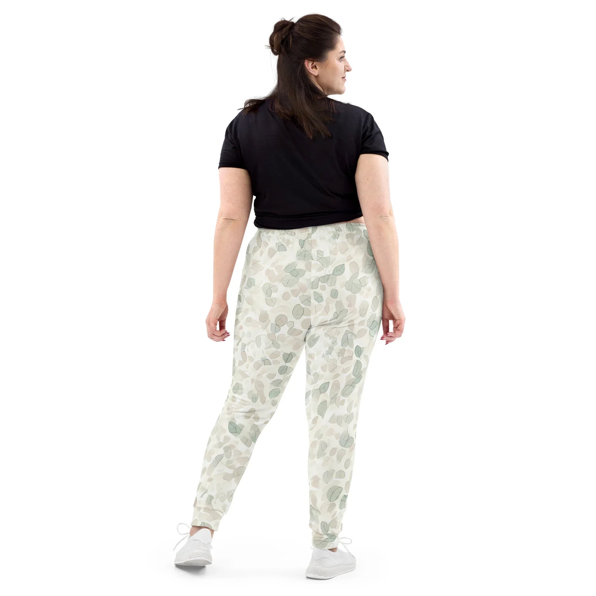 Women's Joggers joggers AwRans Clothing all-over-print-recycled-womens-joggers-white-back-688d73f0d25ad