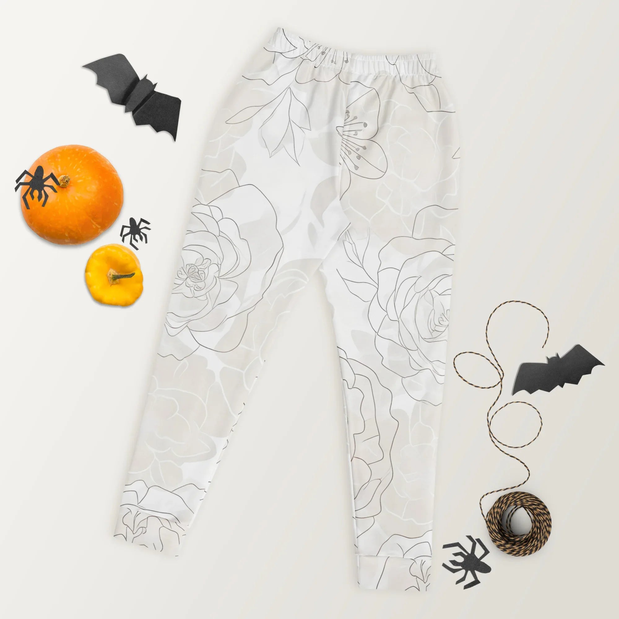 Women's Joggers joggers AwRans Clothing all-over-print-recycled-womens-joggers-white-back-688d74238c2e7