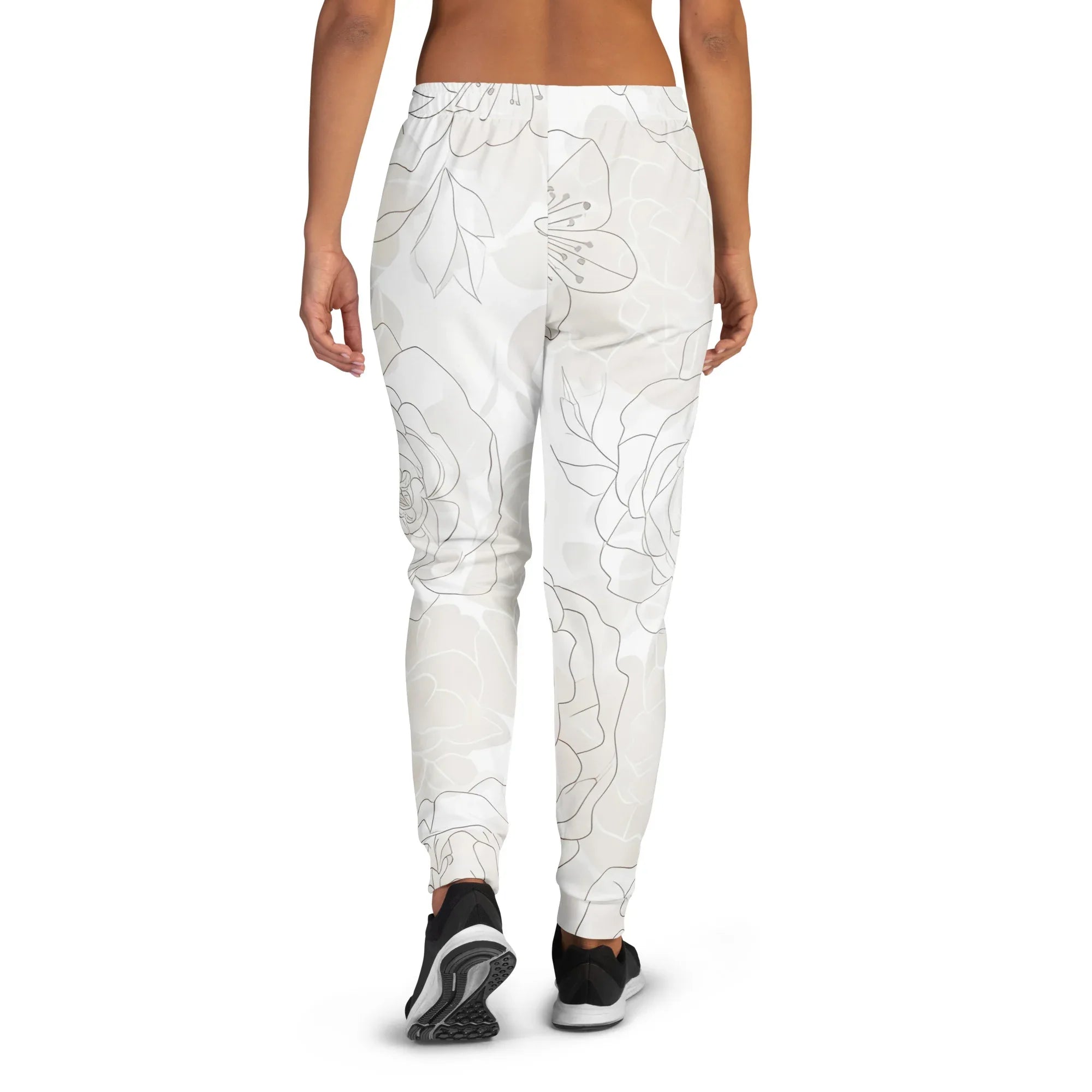 Women's Joggers joggers AwRans Clothing all-over-print-recycled-womens-joggers-white-back-688d74238c889