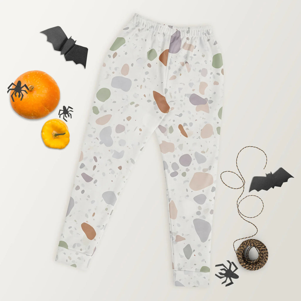 Women's Joggers joggers AwRans Clothing all-over-print-recycled-womens-joggers-white-back-688d7456aa3d7