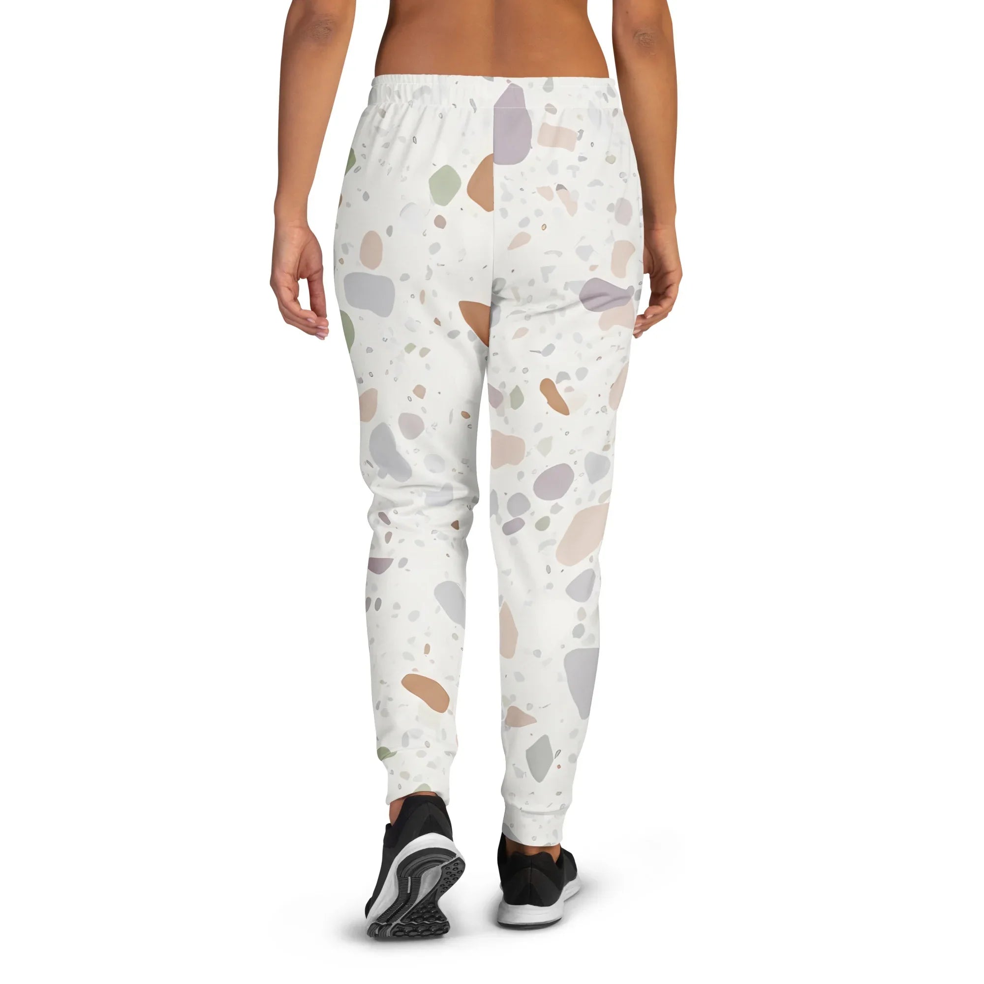 Women's Joggers joggers AwRans Clothing all-over-print-recycled-womens-joggers-white-back-688d7456aa9bb