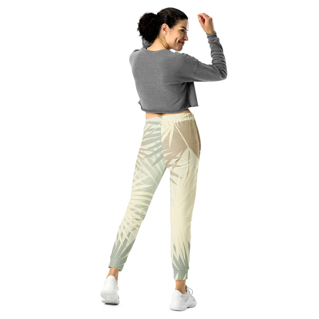 Women's Joggers joggers AwRans Clothing all-over-print-recycled-womens-joggers-white-back-688d748b58587