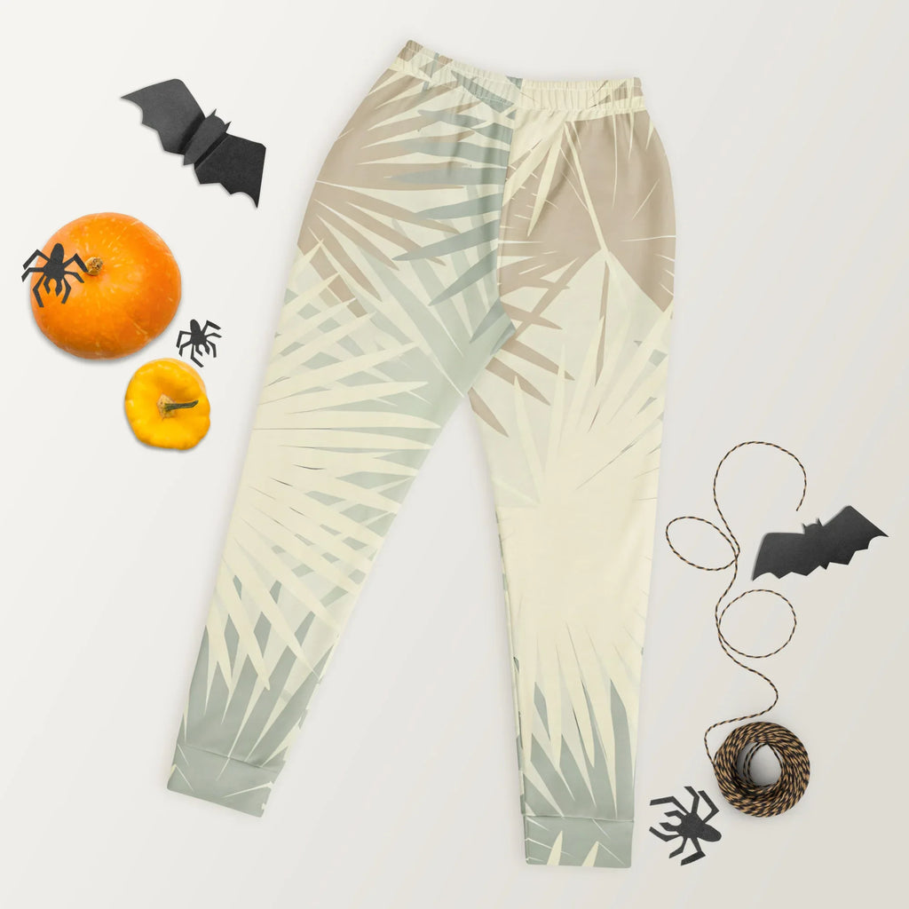 Women's Joggers joggers AwRans Clothing all-over-print-recycled-womens-joggers-white-back-688d748b587a2