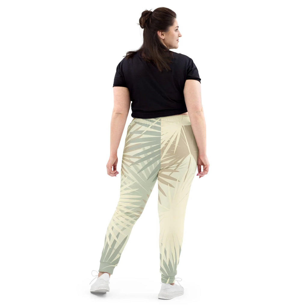 Women's Joggers joggers AwRans Clothing all-over-print-recycled-womens-joggers-white-back-688d748b589f7