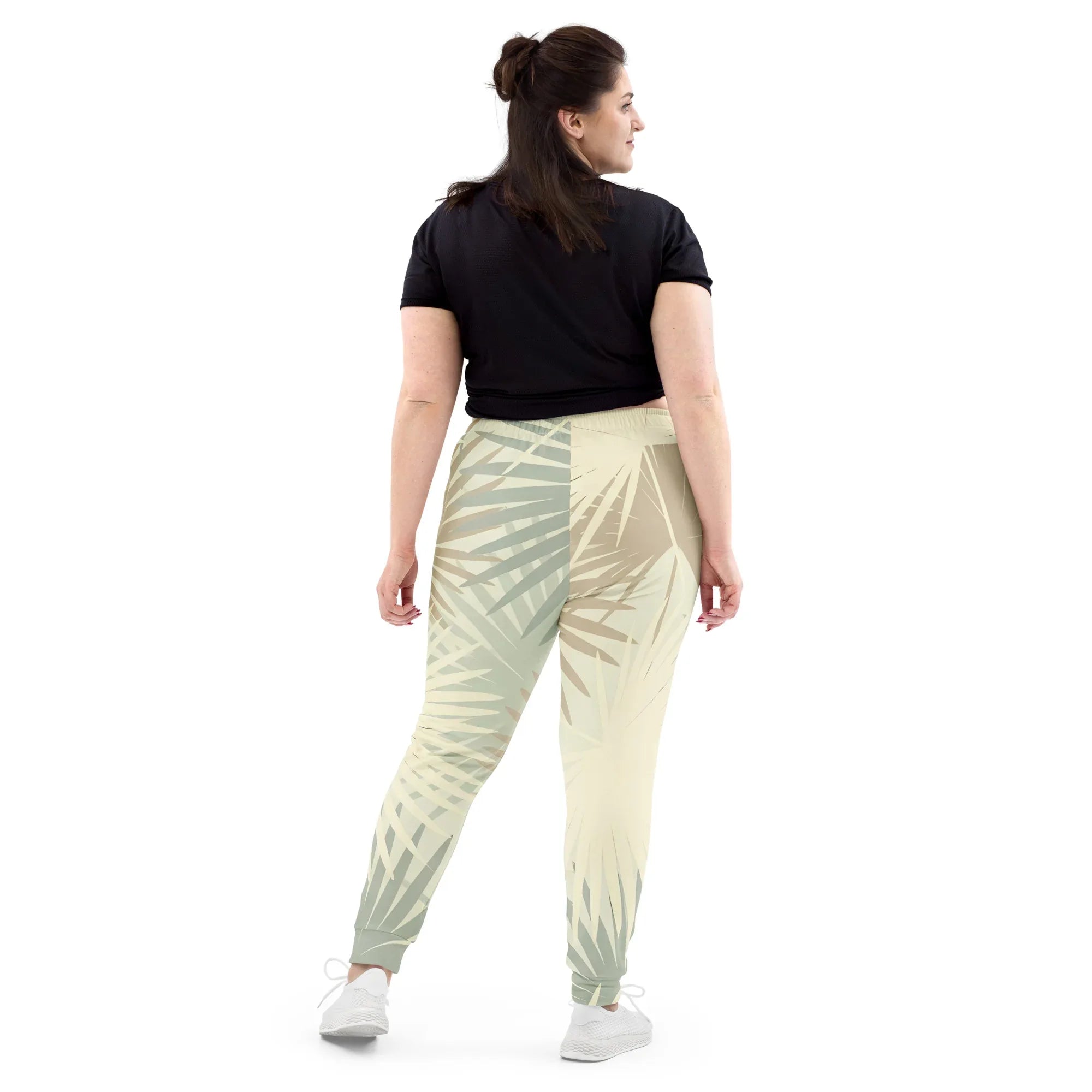 Women's Joggers joggers AwRans Clothing all-over-print-recycled-womens-joggers-white-back-688d748b589f7