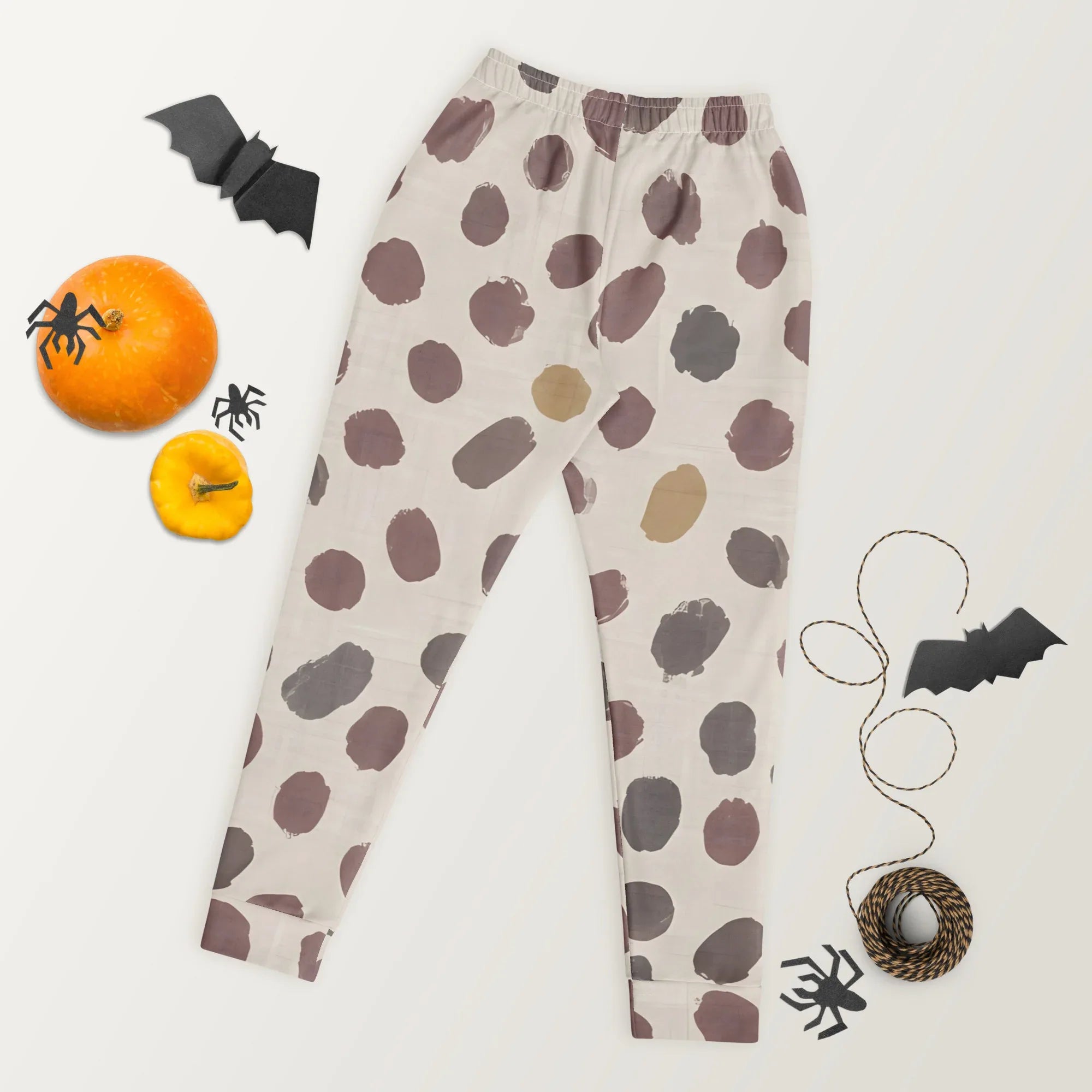 Women's Joggers joggers AwRans Clothing all-over-print-recycled-womens-joggers-white-back-688d74c0078de