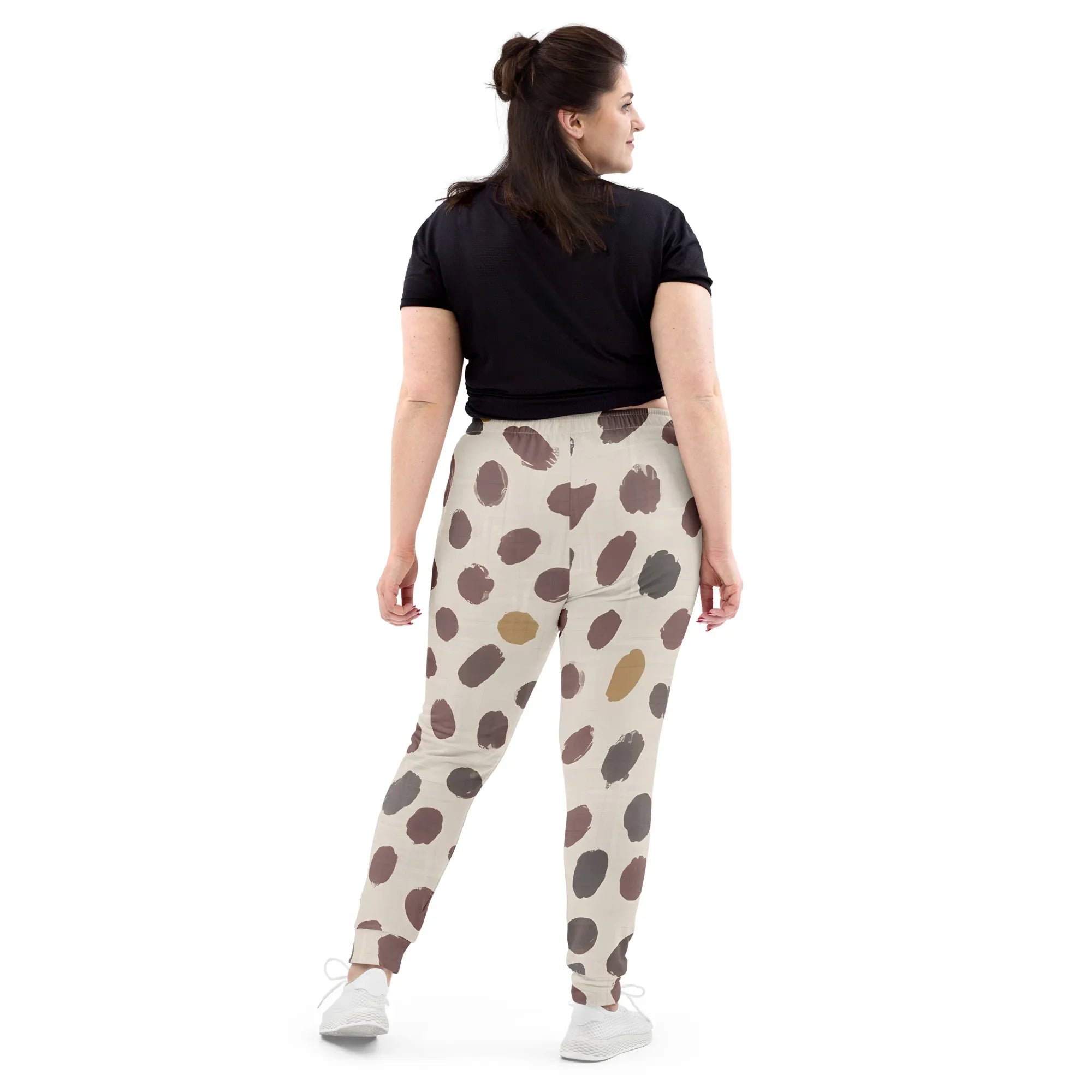 Women's Joggers joggers AwRans Clothing all-over-print-recycled-womens-joggers-white-back-688d74c007b04