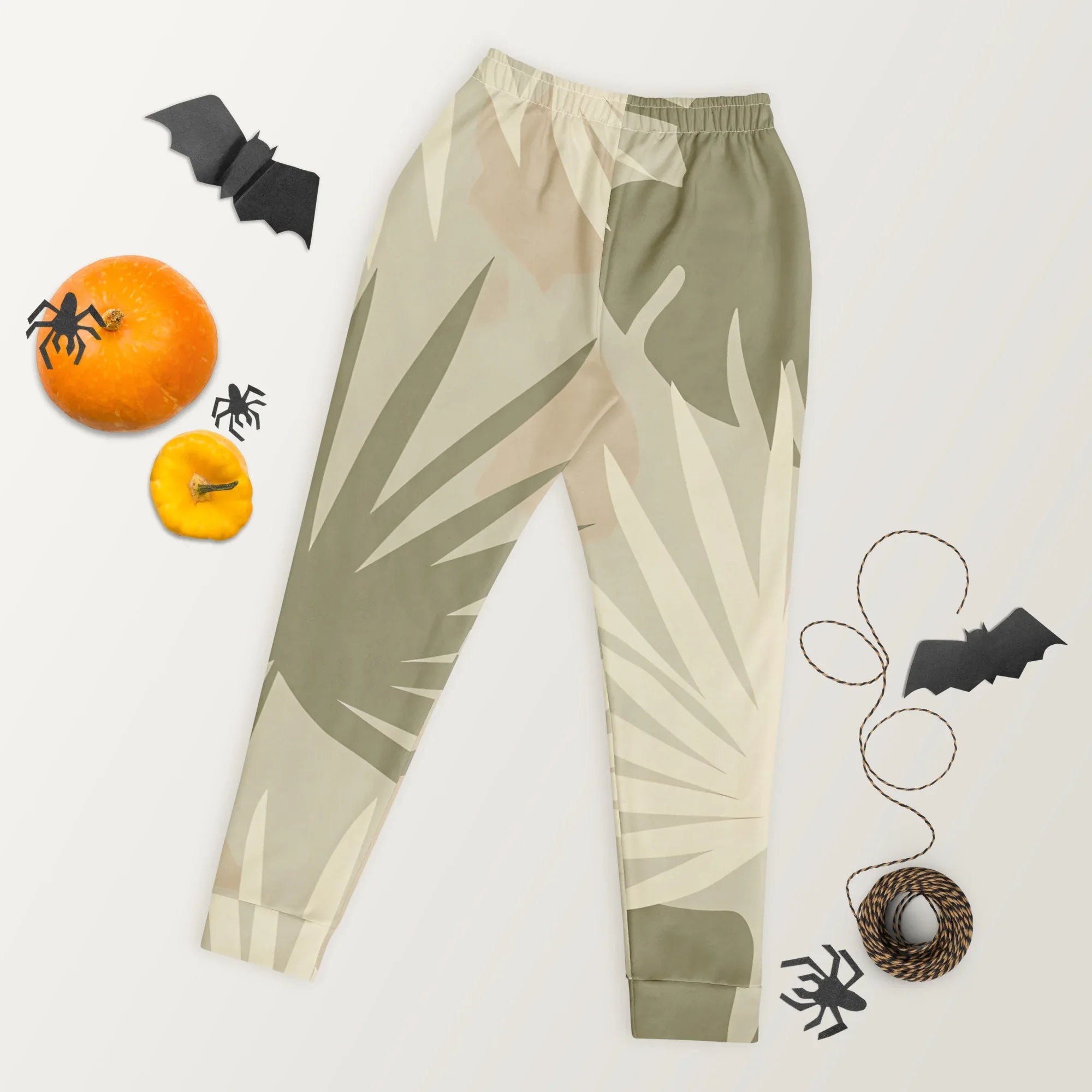 Women's Joggers joggers AwRans Clothing all-over-print-recycled-womens-joggers-white-back-688d74f38dfd9
