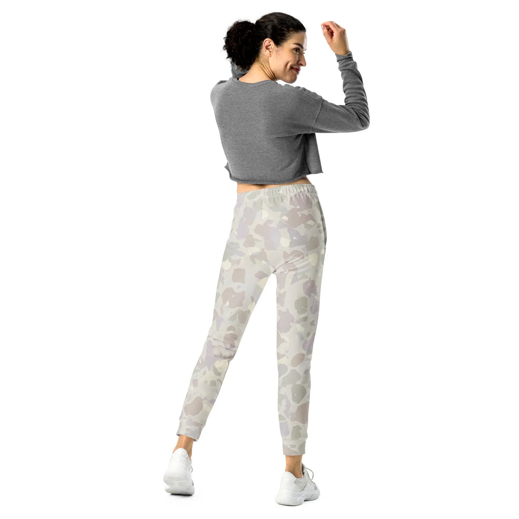 Women's Joggers joggers AwRans Clothing all-over-print-recycled-womens-joggers-white-back-688d7527637c6