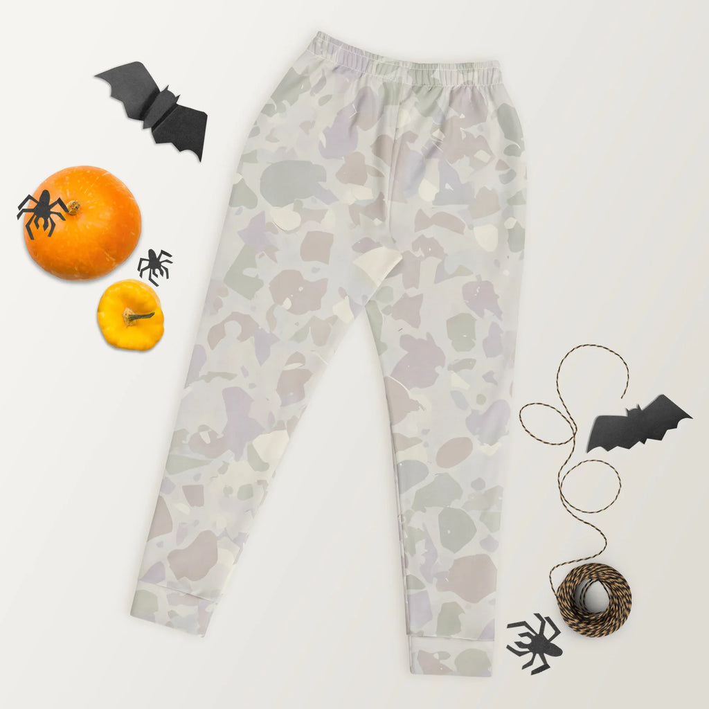 Women's Joggers joggers AwRans Clothing all-over-print-recycled-womens-joggers-white-back-688d7527639cc