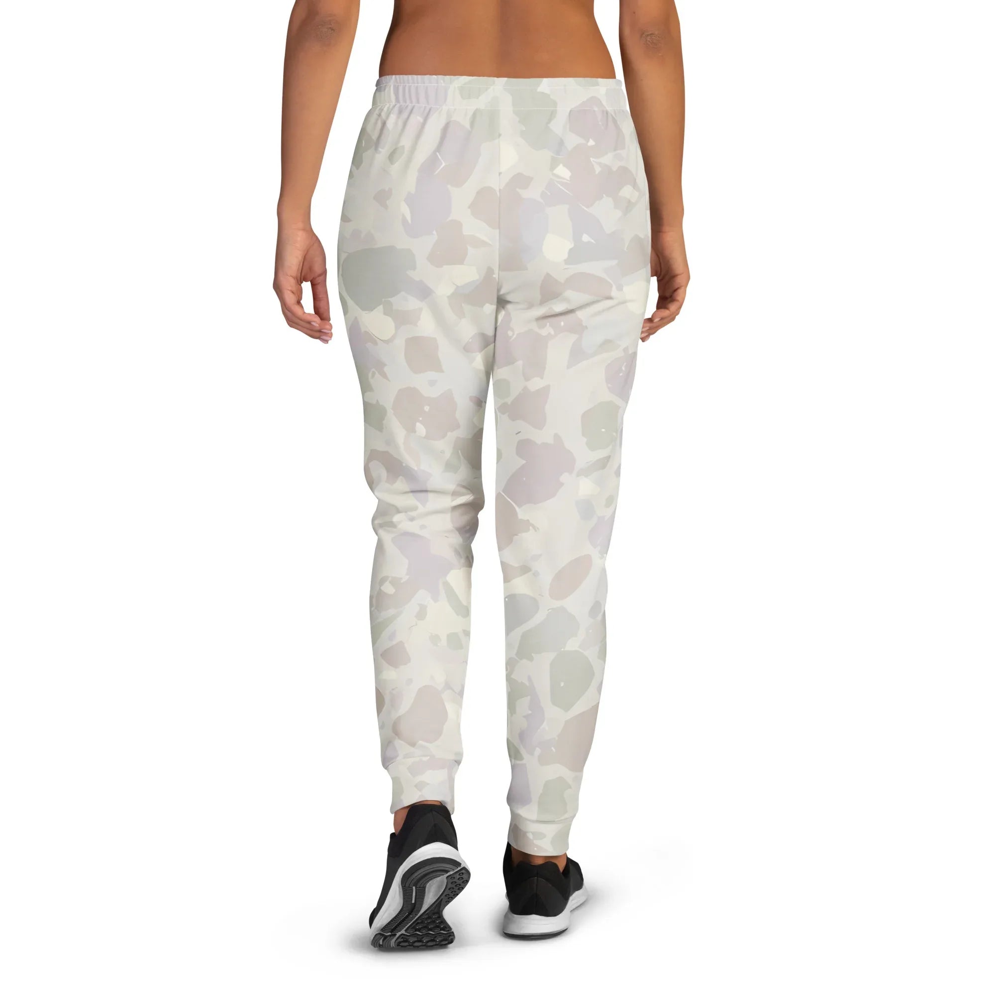 Women's Joggers joggers AwRans Clothing all-over-print-recycled-womens-joggers-white-back-688d752763f89