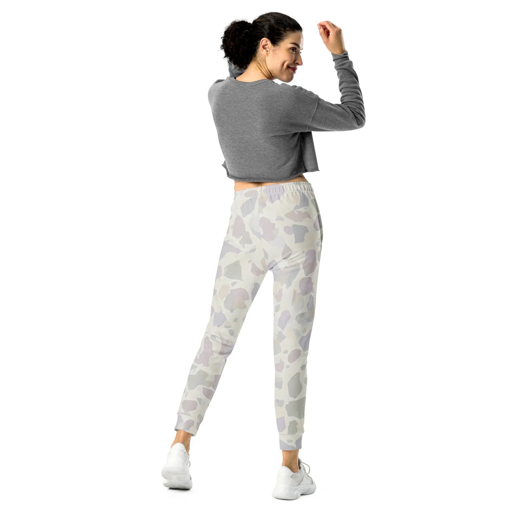 Women's Joggers joggers AwRans Clothing all-over-print-recycled-womens-joggers-white-back-688d755a0eda0