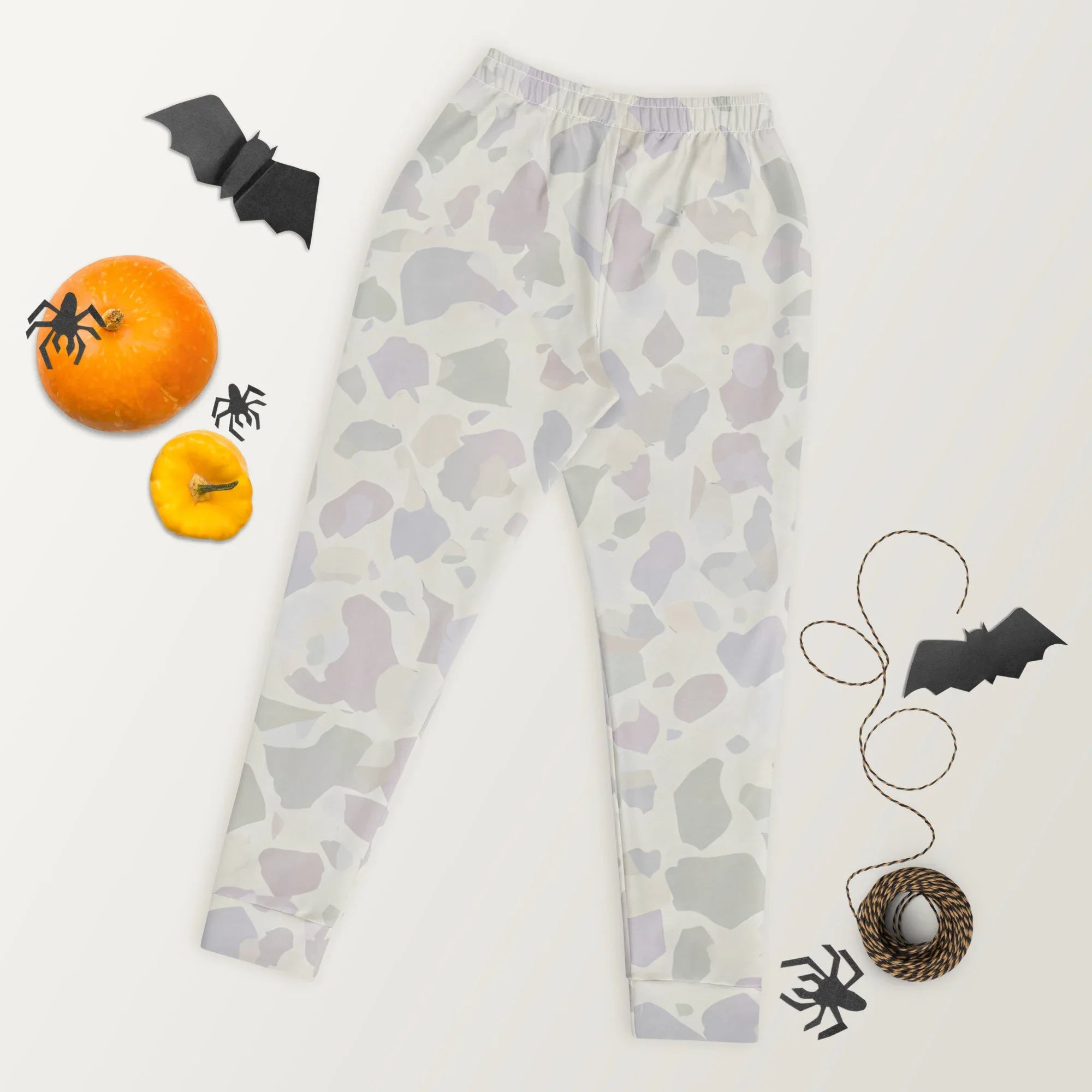 Women's Joggers joggers AwRans Clothing all-over-print-recycled-womens-joggers-white-back-688d755a0ef4e
