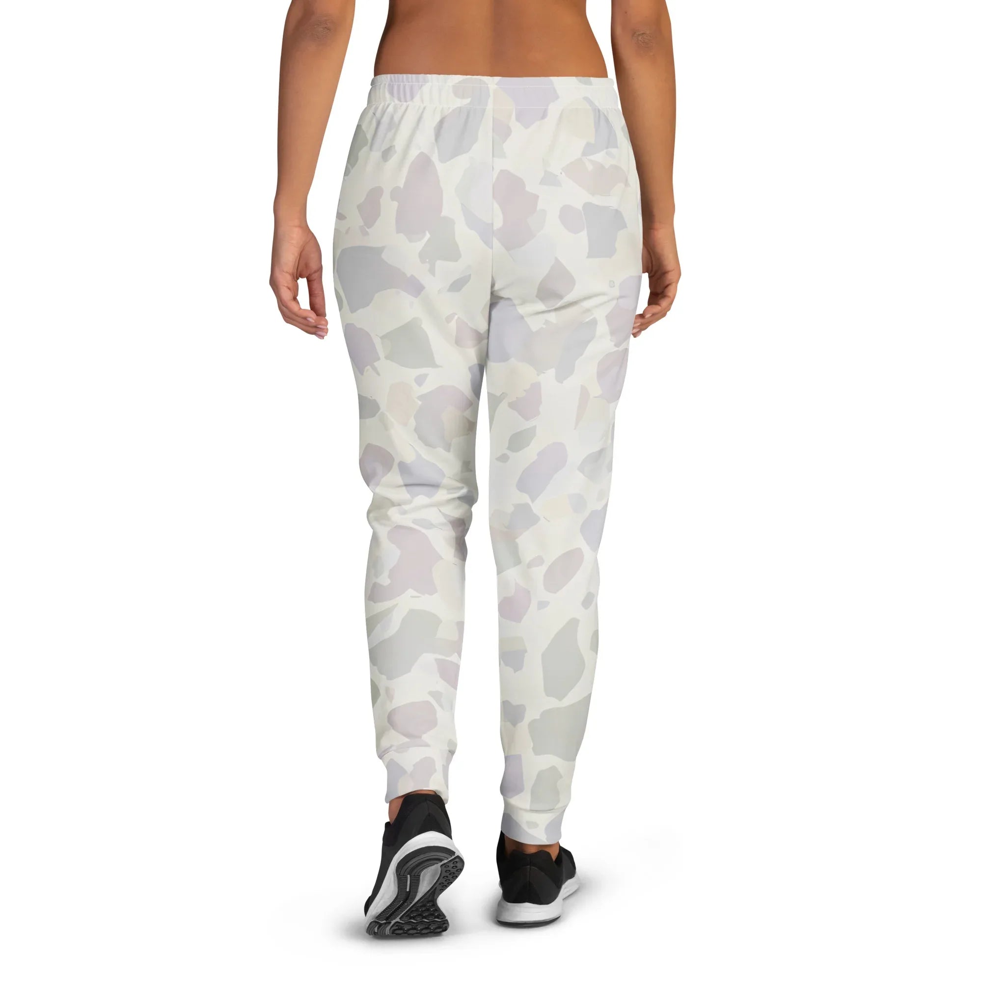 Women's Joggers joggers AwRans Clothing all-over-print-recycled-womens-joggers-white-back-688d755a0f4ee