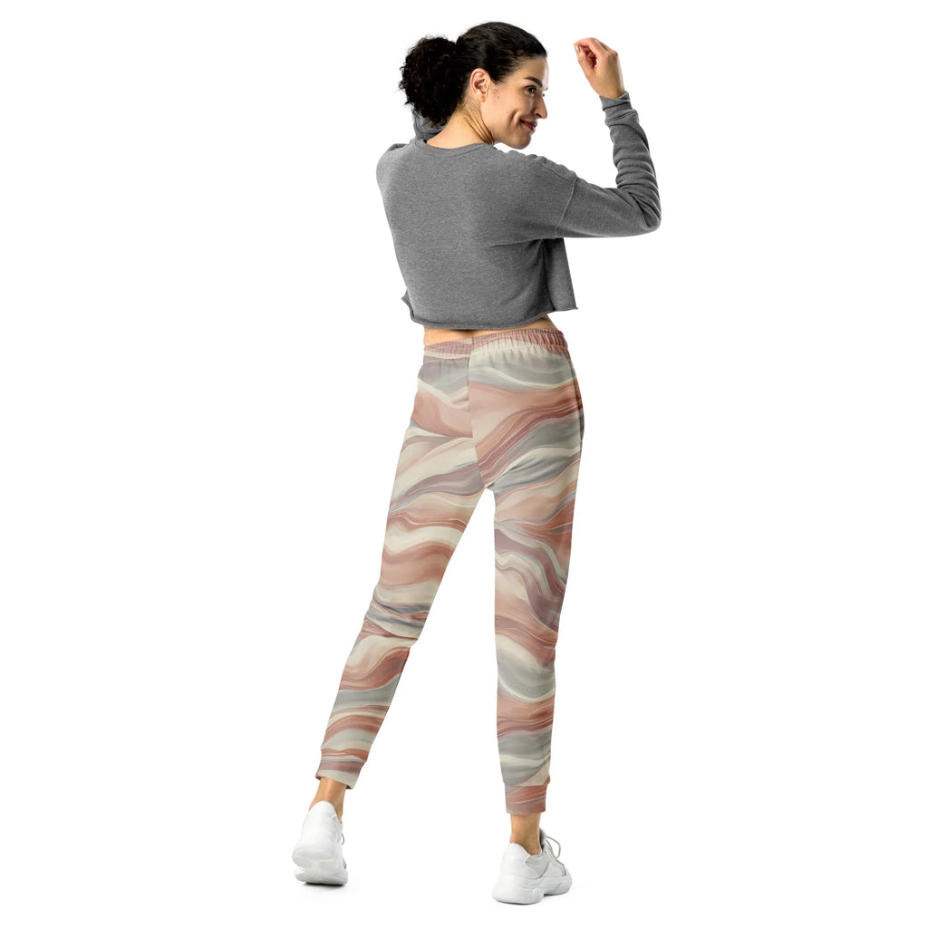 Women's Joggers joggers AwRans Clothing all-over-print-recycled-womens-joggers-white-back-688d7590e95fc