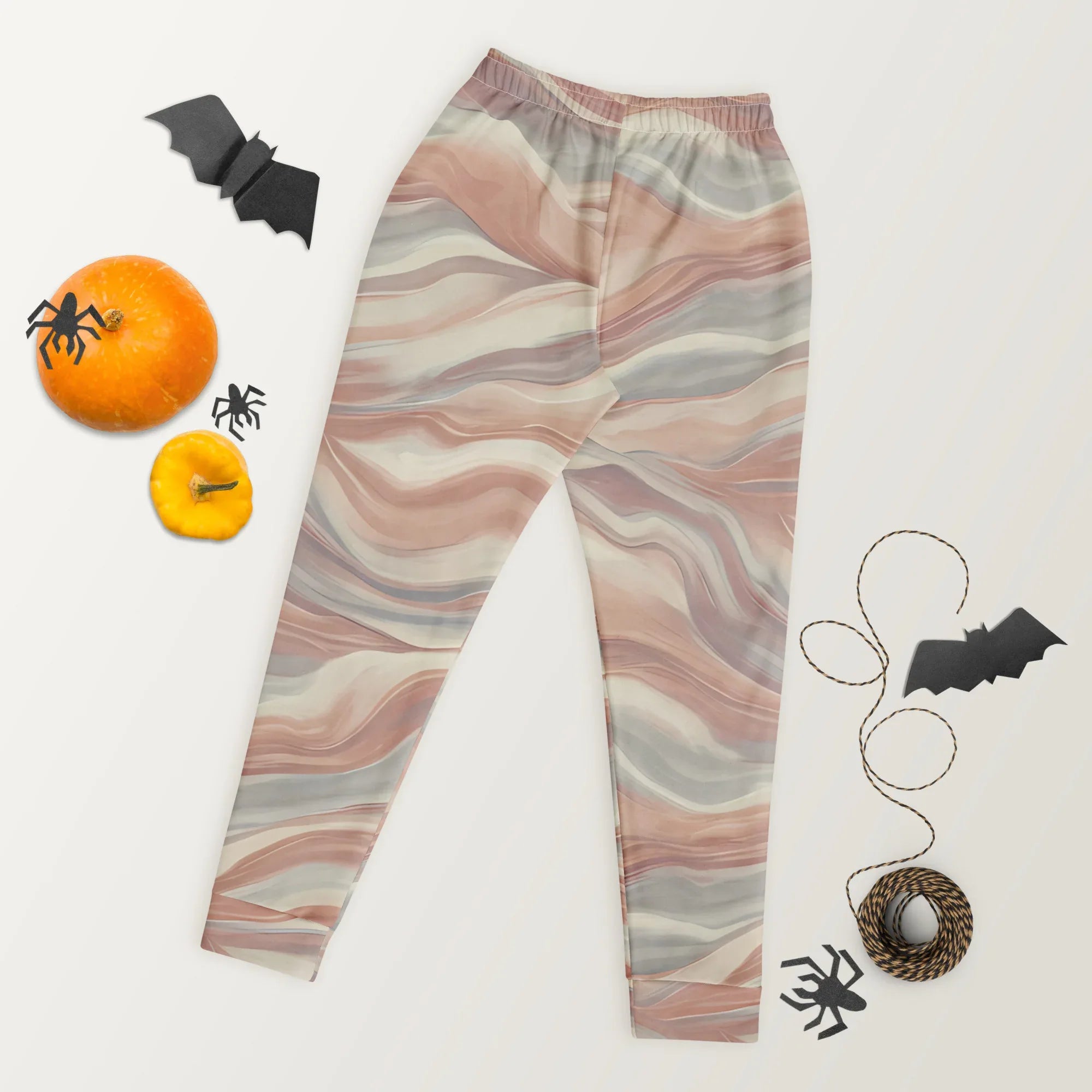 Women's Joggers joggers AwRans Clothing all-over-print-recycled-womens-joggers-white-back-688d7590e97d4