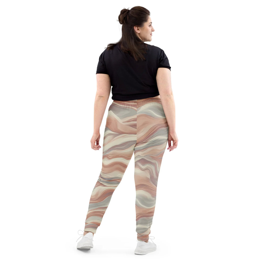 Women's Joggers joggers AwRans Clothing all-over-print-recycled-womens-joggers-white-back-688d7590e9a0d
