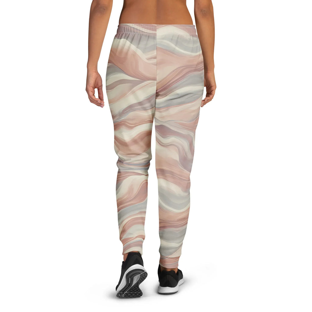 Women's Joggers joggers AwRans Clothing all-over-print-recycled-womens-joggers-white-back-688d7590e9dca